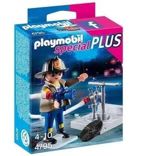 Playmobil  Bombero Con Manguera (Nuevo) Unipeque Mdp