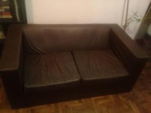 Sillón Sofa 2 Cuerpos Ecocuero Full Confort Casi Nuevo