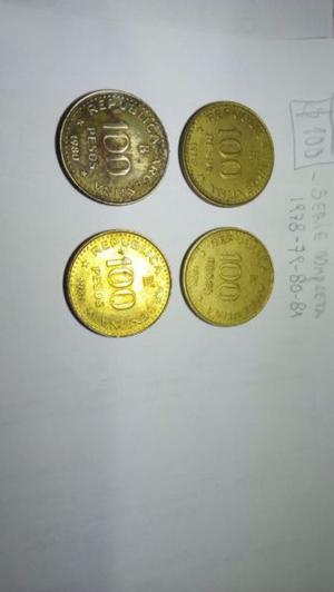 monedas argentinas $100 pesos, serie completa 