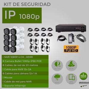 Kit De Seguridad Ip Nvr 8 Cámaras p