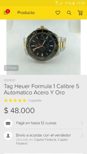 tag heuer formula 1 calibre 5 automatico acero y oro