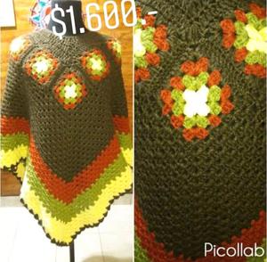 Poncho con grannys crochet