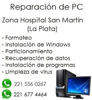 REPARACION DE PC EN LA PLATA. ZONA HOSPITAL SAN MARTIN.