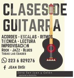 Clases de Guitarra - Horarios disponibles