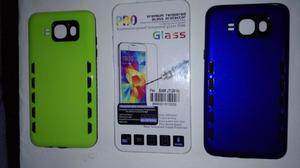 FUNDA SAMSUNG J silicona semi rígida y vidrio