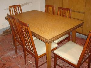 Juego De Comedor Completo, 6 Sillas, Modular, Decada Del 70