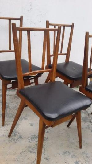 Juego 4 sillas retro antiguas americanas escandinavas