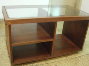 mesa ratona madera y vidrio