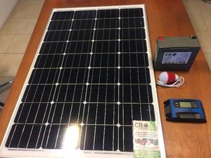 Kit Solar Panel Mono 110W + Reg.10A + Bateria + Lampara USB