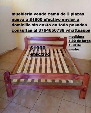 muebleria vende cama de 2 plazas a $ efectivo