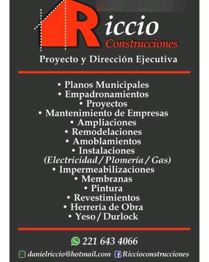 Construcciones,Ampliaciones, Electricidad, Plomería,