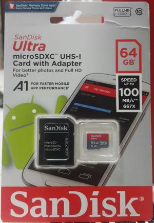 Memoria Micro SD Sandisk Ultra 64GB Clase MB/S A1