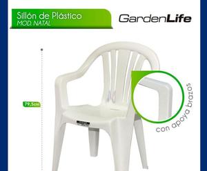 silla plastica apilable garden life natal