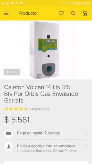 CALEFON VOLCÁN Para gas envasado