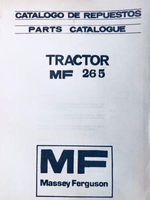 Manual de repuestos tractor Massey Ferguson 265