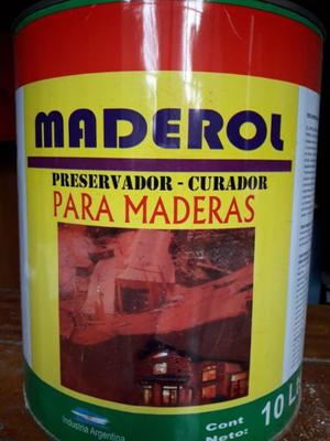 CURADOR P/ MADERA MADEROL X 4 LTS. $ 210 TAMBIÉN HAY X 10 Y