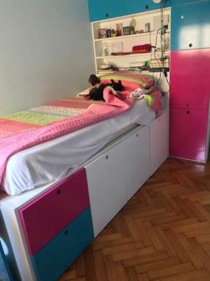 Juego Dormitorio Niño Modular Espacio Guardado