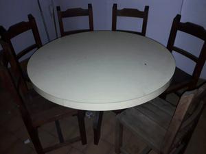 mesa redonda madera melamina