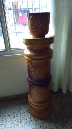Antiguo pedestal Porta maceta en cerámica esmaltada