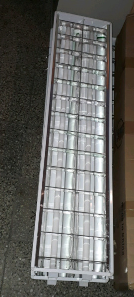 Platón rectangular luminaria para 2 tubos fluorescentes