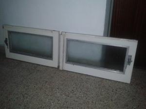 2 hojas de ventana corrediza con vidrio sin marco