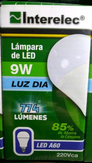 LÁMPARA LED 9W INTERELEC (ILUMINA COMO 75W Y CONSUME SOLO