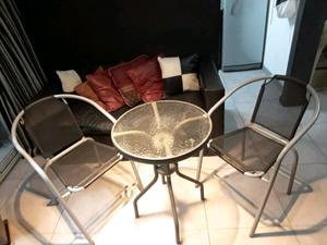 Juego de Balcon/Jardín 2 sillas y una mesa 60 cm de
