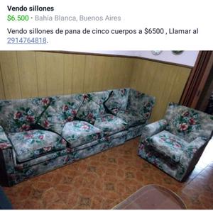 Sillones de pana 5 cuerpos