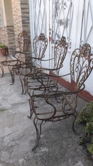 Antiguos sillones de jardin hierro forjado