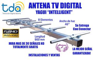 ANTENA TV DIGITAL (TDA) AUTENTICA YAGUI 8 ELEM. MAS DE 30