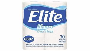 papel higiénico ELITE 30 mts s/h 12 paquetes de 4 unid.