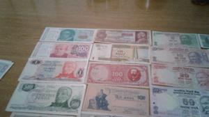 42 billetes antiguos varios paises