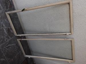 2 hojas de ventana de chapa con vidrio