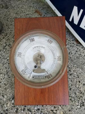 Antiguo reloj amperímetro inglés de Ferrocarril FCCA