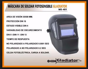 Mascara de Soldar Fotosensible gladiator