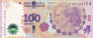 Billete reposición $100 (cien pesos 100) Eva Perón muy