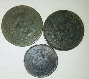 monedas argentinas dos centavos  y  de un centavo