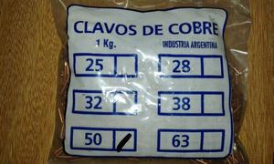 CLAVOS DE COBRE 2" PARA TEJAS BOLSAS DE 1 KG