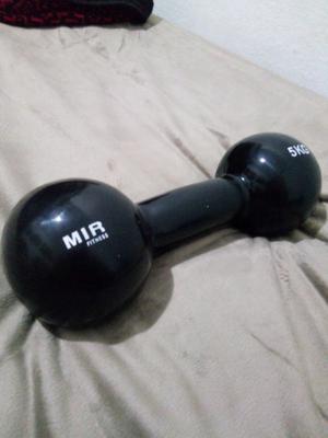 Mancuerda, MIR FITNESS Recubierta en Goma 5 Kg Pesa $400