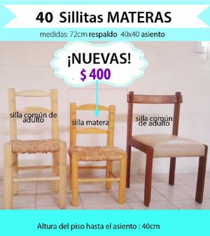 Sillas Materas de totora $400