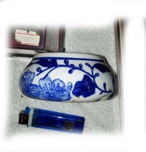 cenicero chino de china sellado ceramica pintada