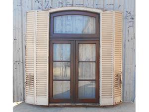 Dos ventanas de madera cedro con celosías 136x235cm