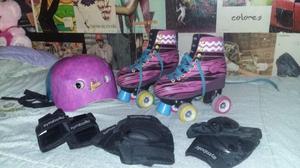 Patines casco y accesorios de proteccion "soy Luna"