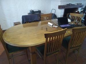 Juego de comedor: mesa + 6 sillas