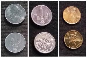 Lote x4 monedas OCEANÍA, EUROPA, ASIA $ 80