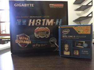 Placa Madre Gygabyte H81m-h + Intel I Gb Ram Ddr3