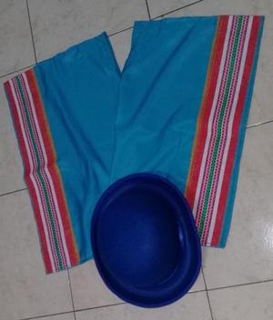Poncho Turqueza Con Sombrero Coya AZUL FRANCIA