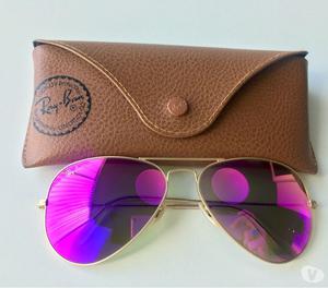 Ray Ban Aviator Espejados Rosas - Originales Lentes De Sol