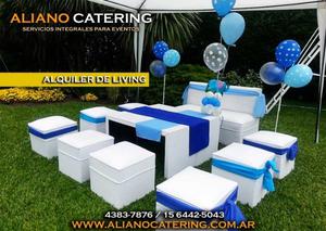 Servicio Alquiler De Puff Livings Catering Barra Pizza