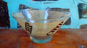 bowl de vidrio grueso vintage